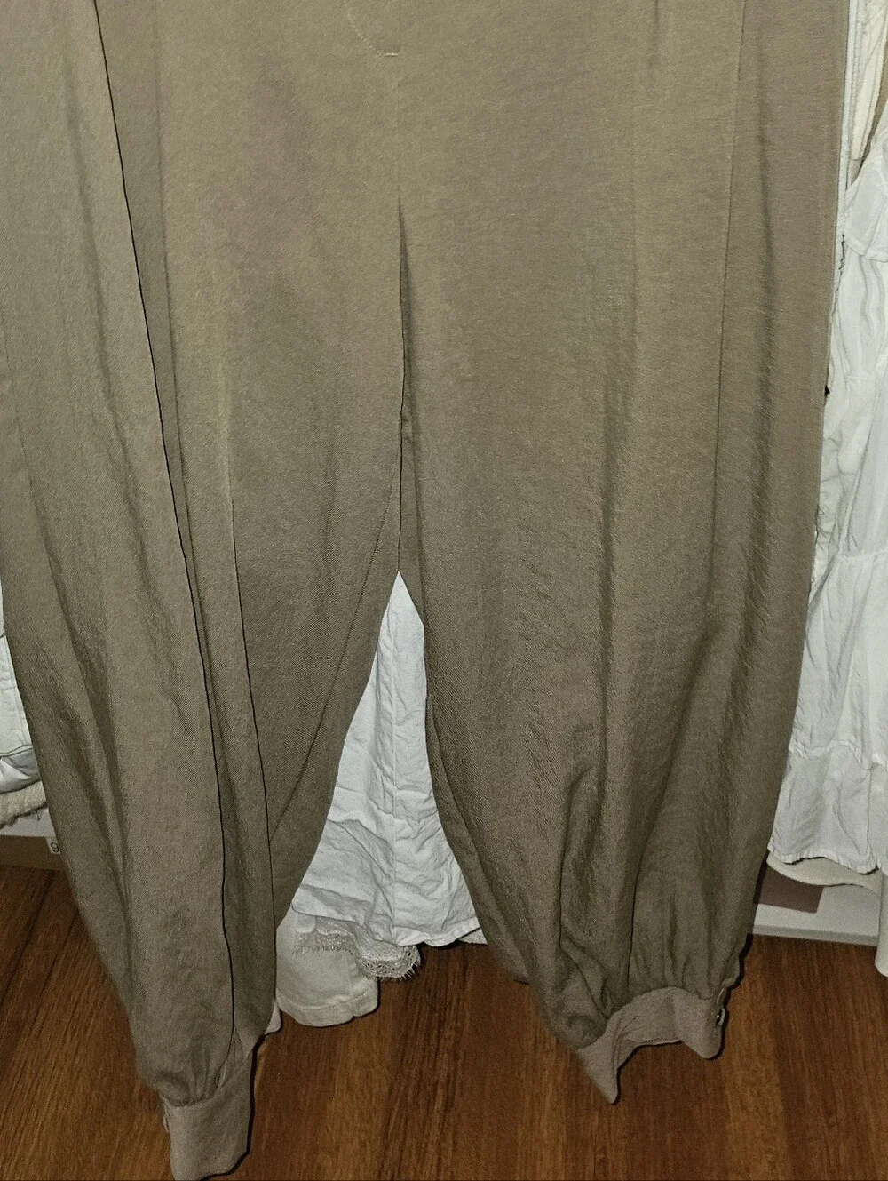 H&M Linen-Blend Button-Up Vest and Matching Balloon-Leg Cuffed Pants Set